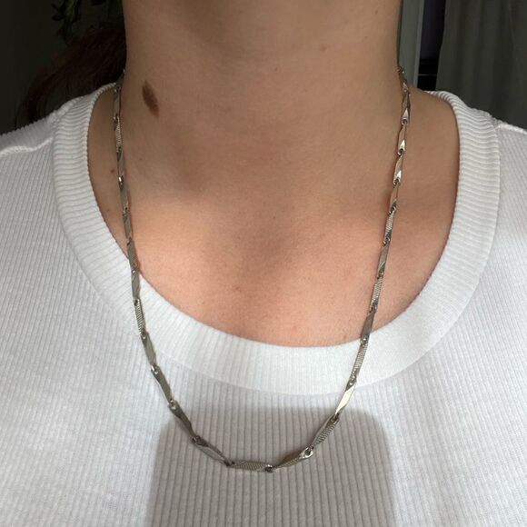Vintage  etched 925 silver chain 19” - Picture 1 of 7